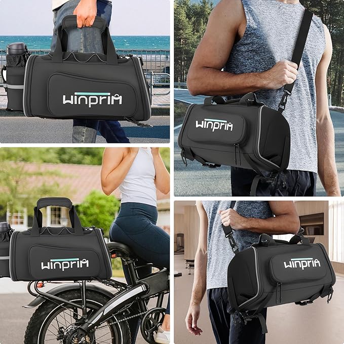 Bike Bags for Bicycle Rack Bags,18-20L Pannier Trunk Pannier with Rain Cover,Water Resistant Ebike Saddle Bag for Rear Rack handlebar Shoulder Bag for Commuter Travel Outdoor Cycling,900D-StrideForce Fitness