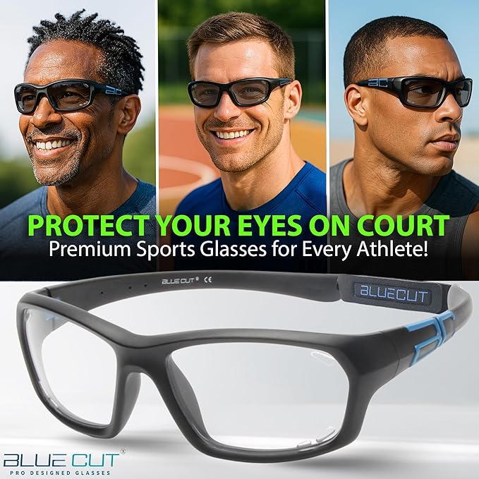 BLUE CUT Sports Protection Goggles, Photochromic Lenses Safety Glasses for Basketball, Pickleball Indoor Outdoor Sports-StrideForce Fitness