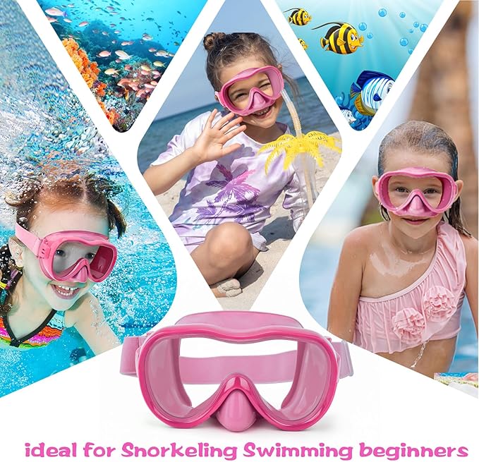 Kids Swim Goggles with Nose Cover, Anti-Leak Swim Mask with Elastic Fabric Strap, UV Protection Swimming Goggles for Kids-StrideForce Fitness