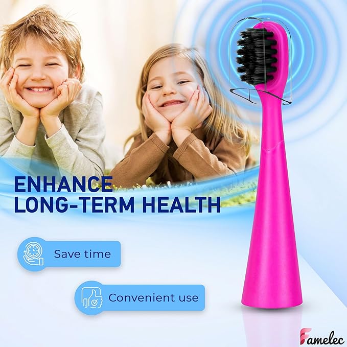 10Pcs for Burst Kids Replacement Heads, Perfect Fit for Burst Toothbrush Heads Kids, Ultra Soft Bristles for Deep Clean, Perfect for Toothbrush Heads (Pink and Blue)