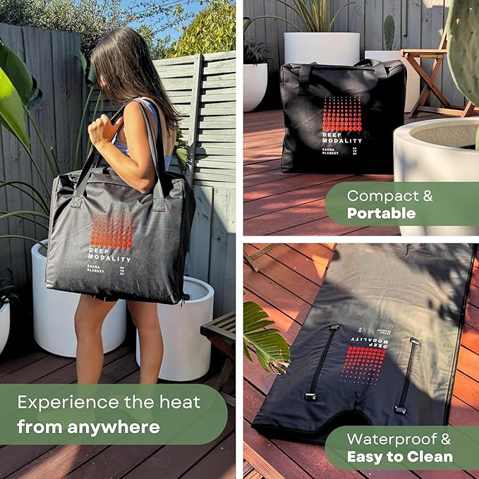 Pro M3 - Infrared Sauna Blanket | Detox, Wellbeing & Recovery | Highest Grade Materials + Jade & Tourmaline for Enhanced Therapy, Adjustable Temp 77-176°F, 6ft x 3ft (Mineral Edition)-StrideForce Fitness