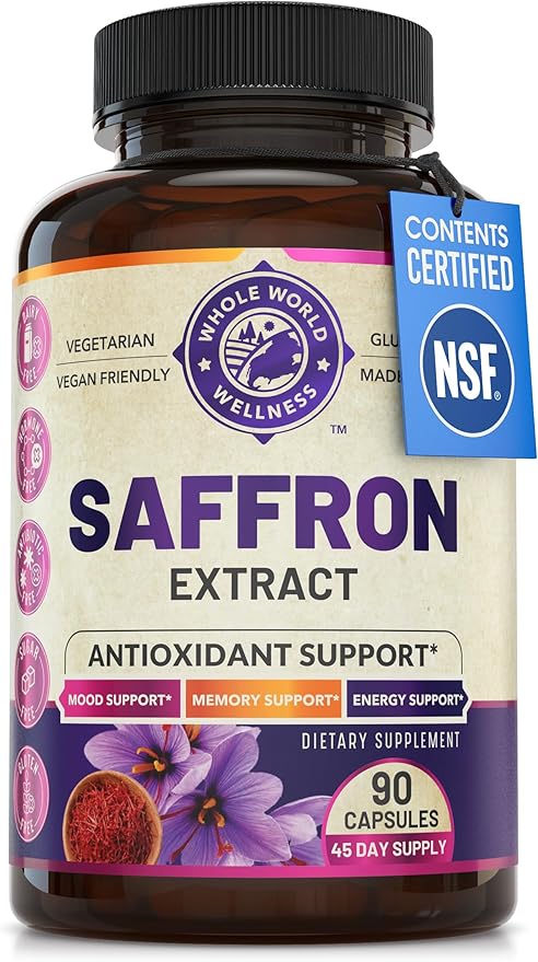 100% Pure Saffron Extract - Supports Weight and Appetite Health, Mood, Focus, Memory, Digestion, Eye, Skin and Brain Health. NSF Certified Saffron Supplements for Women and Men, 45-Day Supply.-StrideForce Fitness
