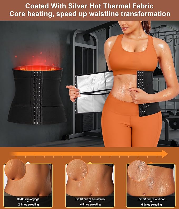 TrainingGirl Waist Trainer for Women Belly Working Out Trimmer Corset Sauna Sweat Belt Band Stomach Wrap Body Shaper Fajas-StrideForce Fitness