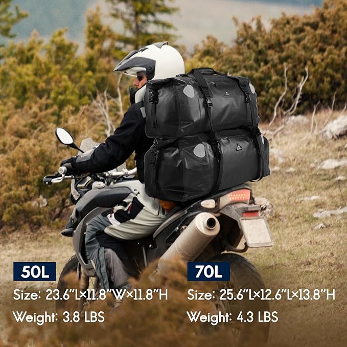 Haimont Waterproof Duffel Bag Roll-top Dry Duffel Bag with Quick-fixed Straps for Motorcycling, Rafting, Boating, SUP, Kayaking, Travel, 50L/70L-StrideForce Fitness