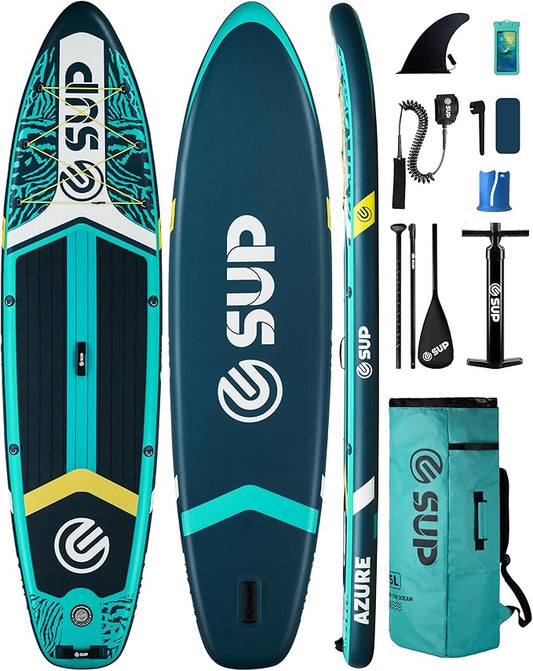 ESUP Inflatable Stand Up Paddle Board with Cup seat 33"/35" Wide Durable SUP, 11'/11'6" Stable Inflatable Paddle Boards for Adults & Youth of All Skill Levels-StrideForce Fitness