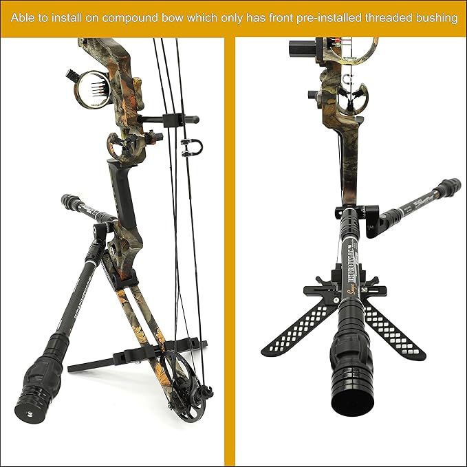 SUNYA Archery Bow Stabilizer for Compound Bow, Carbon Fiber Body Flexible Core, Damping System and Weights Kit, 8",10",12" 15" in Expedition Series-StrideForce Fitness