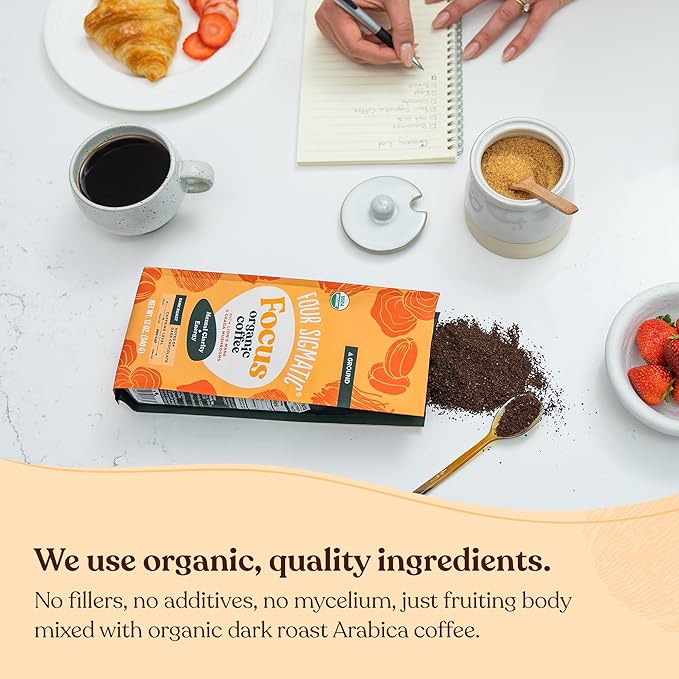 Four Sigmatic Focus Mushroom Coffee | Organic Ground Coffee with Lion's Mane Mushroom and Chaga for Better Focus and Immune Support | 12oz Bag-StrideForce Fitness