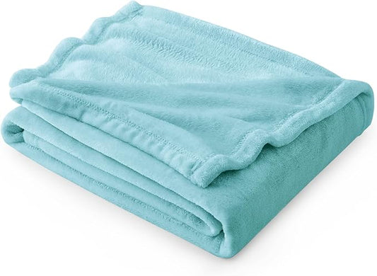 Bedsure Fleece Blankets Twin Size River Blue - 300GSM Lightweight Plush Fuzzy Cozy Soft Blanket for Bed, Sofa, Couch, Travel, Camping, 60x80 inches-StrideForce Fitness