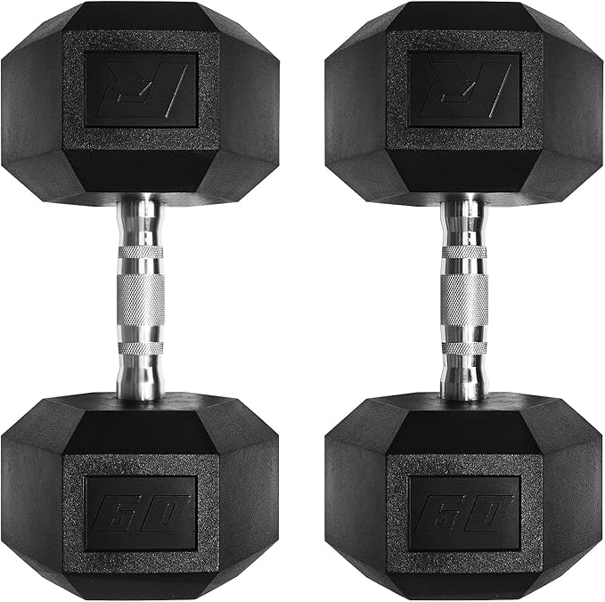 RitFit 5-650 LBS PVC Encased Hex Dumbbell Sets with Optional Rack for Home Gym, Hand weight with Chrome Handle for Strength Training, Workouts-StrideForce Fitness