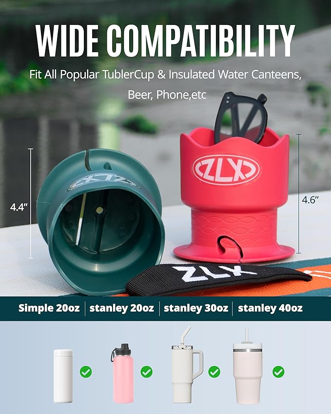 ZLX Cup Paddle Board Kayak Cup Holder, Stand Up Paddle Board Cup Holder Paddleboard Accessories Surfboards, Canoes Kayak Holder for Types of Cup Bottle Drink-StrideForce Fitness