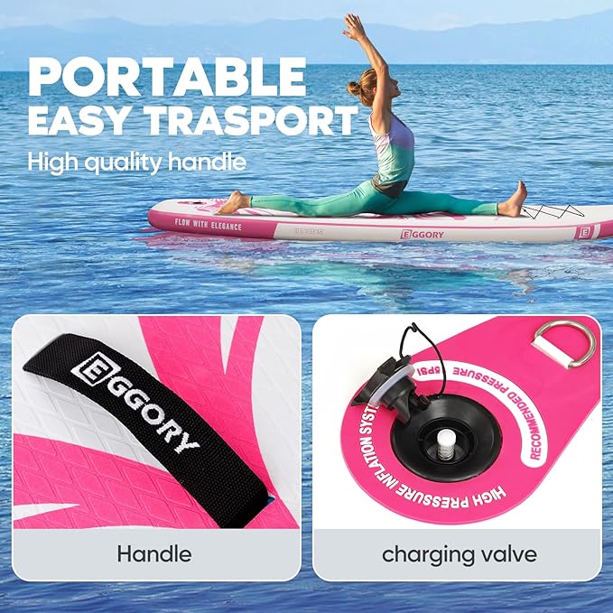 Inflatable Paddle Board,Stand Up Paddle Board Set, Extra Wide SUP Board with Removable Fin, Floating Paddle, Hand Pump, Waterproof Phone Pouch,Traveling Board-StrideForce Fitness