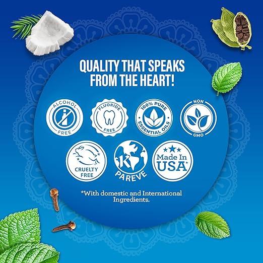 GuruNanda Oxyburst Teeth Whitening Mouthwash – Alcohol & Fluoride Free, with Hydrogen Peroxide & 7 Essential Oils, for On-The-Go Freshness, TSA Friendly, Wild Mint, 3 fl oz (Pack of 2)