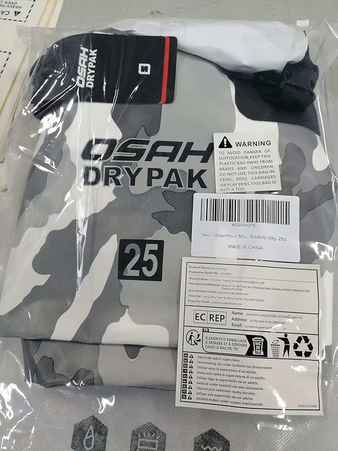 Waterproof Duffel& Luggage Bag - Motorcycle Dry Bag Tail Saddle Bags with Roll Top Closure,Large Storage Space,for Camping, Kayaking, Fishing & Traveling(Sky, 25L)-StrideForce Fitness