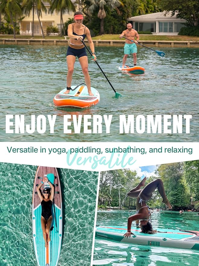Niphean Inflatable Stand Up Paddle Board with SUP Accessories, Anti-Slip EVA Deck, 10’6’’ Inflatable Paddle Boards for Adults & Youth of All Skill Levels-StrideForce Fitness
