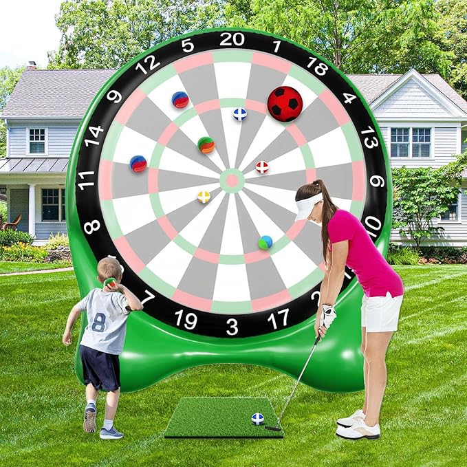 Inflatable Soccer Dart Board, Giant Kick Darts,Indoor Outdoor Lawn Yard Games for Kids Adults Family, Big Jumbo Carnival Games for Party | 6ft Dart Boards with Pump Accessories-StrideForce Fitness