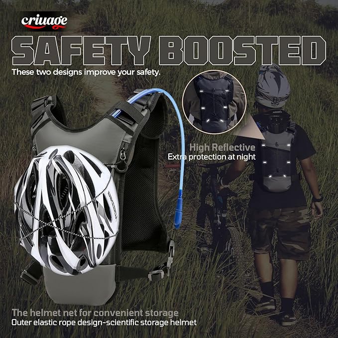 USA Original Patent Running Hydration Vest Backpack, Lightweight Chest Pack with 2.0L Water Bladder Bag Daypack for Hiking Running Cycling Race Marathon for Women Men-StrideForce Fitness