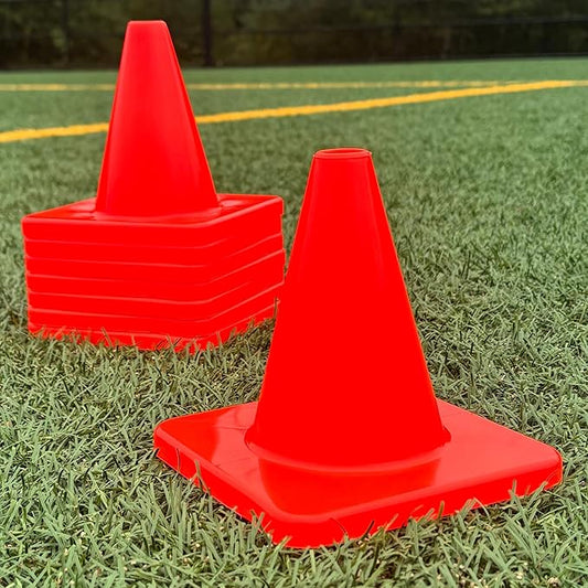 LVL10 Pro Training Cones - 6" Soccer Training Cones for Sports - for Basketball, Football, Basketball and Agility Drills - Soccer Field Markers That Won't Crack, Slide or Fly-StrideForce Fitness