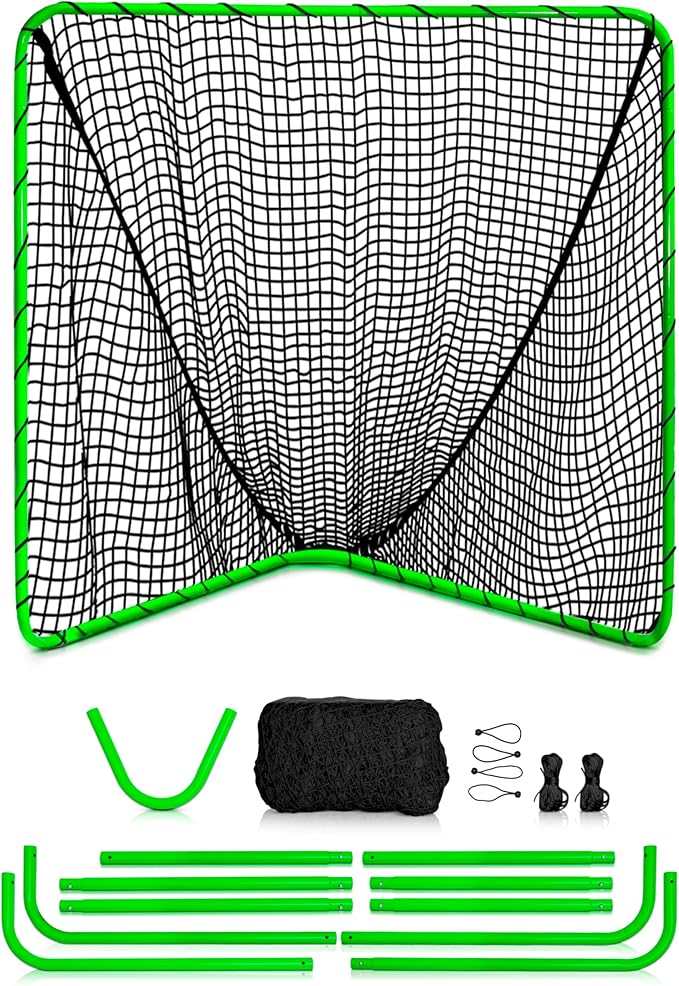 Velocity - Lacrosse Goal - Portable Steel Frame with Black Net, Perfect for Youth and Adult Training, Backyard Design-StrideForce Fitness
