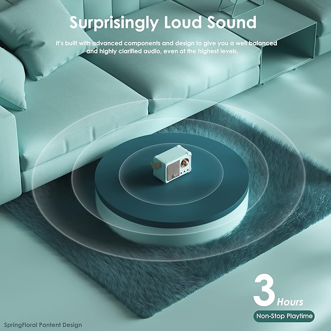 Retro Bluetooth Speaker,Wireless Vintage Small Speaker, Hands-Free Call,400mA Battery,TF Card, Aux Line, Portable Speaker for iOS Android Smartphone Home Office Gift Ideas Blue-StrideForce Fitness