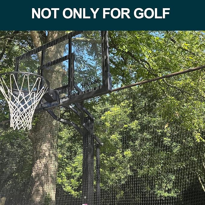 Sports Netting,Golf Practice Net Hitting Net with 33Feet Nylon Rope Also for Baseball, Hockey, Soccer, LAX and More - 10x10ft/10x15ft/10x20ft/10x25ft/10x30ft/10x40ft/10x50ft-StrideForce Fitness