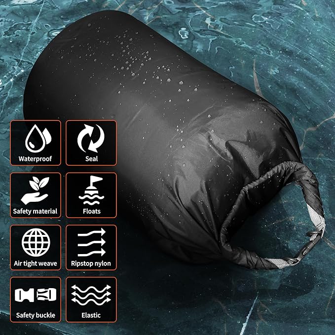 Desoto Waterproof Dry Bag 2 packs, 2L/5L/10L/20L/40L/70L Dry Sack Lightweight Portable, Dry Storage Bag to Keep Gear Dry Clean for Kayaking, Gym, Hiking, Swimming, Camping-StrideForce Fitness