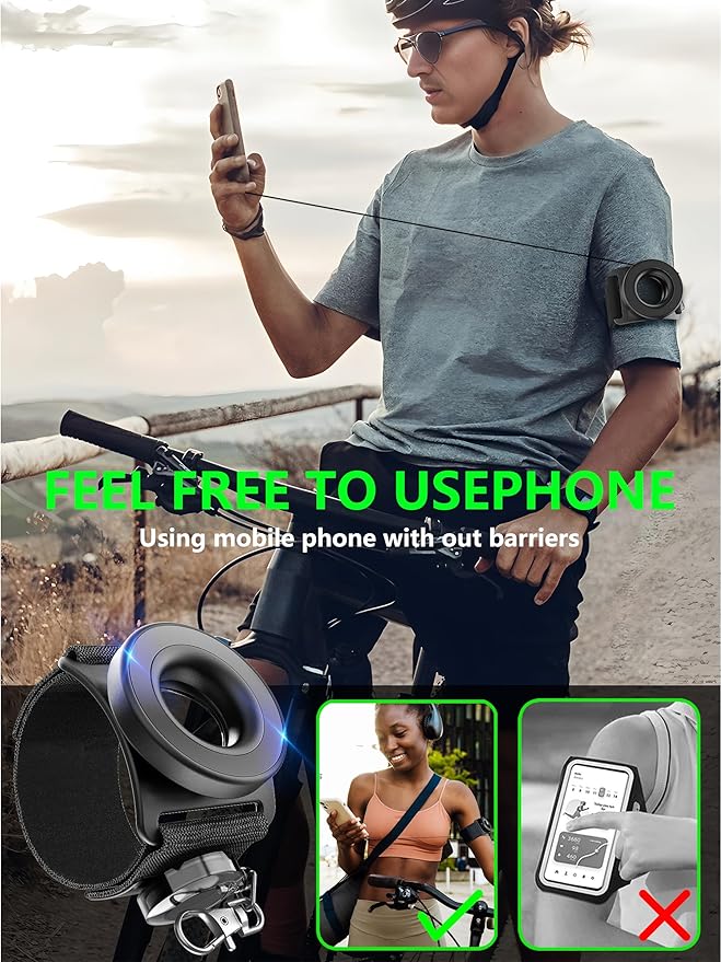 Running Phone Holder for iPhone,【Upgraded N52 Magnetic&Telescopic Anti Drop Rope】 360 ° rotatable,Armband,Wristband,Cell Phone Holder, for All Call Phone,iPhone/Sumsung/Android-StrideForce Fitness