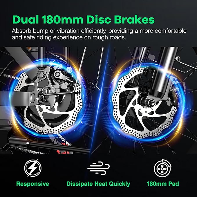 Foldable Electric Bike for Adults, 30+MPH, 48V 20Ah Removable Lithium Battery up to 80Miles, 20" Fat Tire 1000W Peak Motor Dirt Ebike Adult Electric Bicycle for Commute Beach Mountain E Bike-StrideForce Fitness