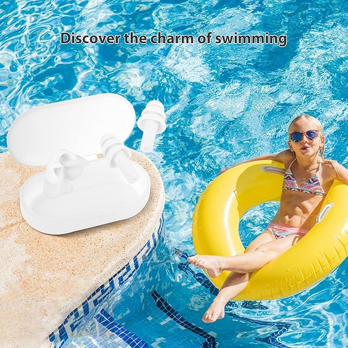 Nose Plugs for Swimming for Kids(Age 4-7),Painless Nose Clip for Swimming, Ensure Comfort and Safety in The Water (White, Small)-StrideForce Fitness