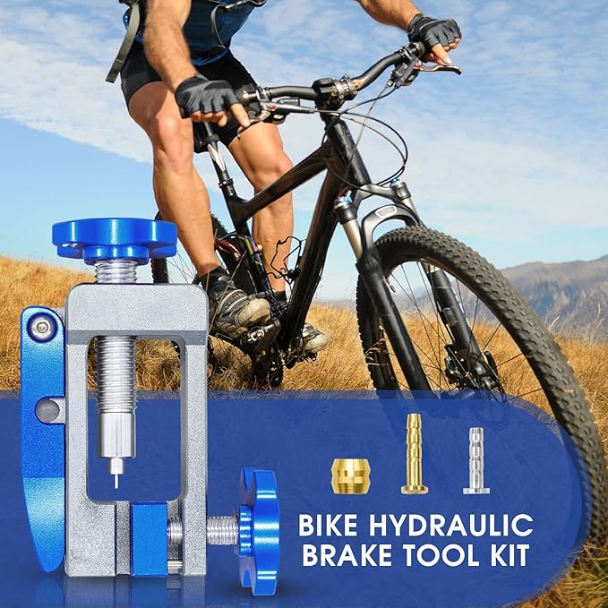 2-in-1 Bike Hydraulic Brake Tool, Hydraulic Hose Cutter & Fitting Insert Tool with Brass Olives, Brake Lines Tubing Entry Device-StrideForce Fitness