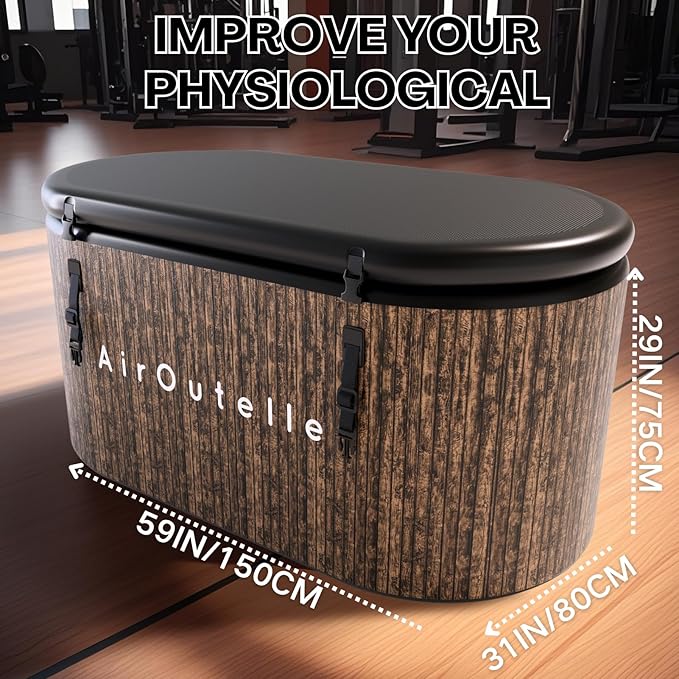 Cold Plunge Tub, Inflatable Ice Bath Tub, 216 - Gallon Large Bath Tubs for Cold Plunge, Durable, Portable & Compatible with Water Chiller for Recovery, Gyms and Cold - Water Training (Brown)-StrideForce Fitness