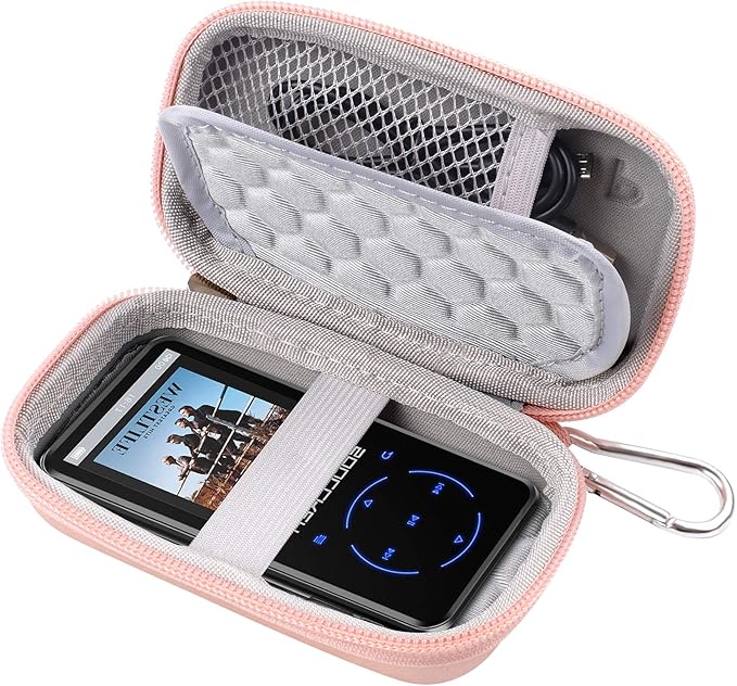 MP3 & MP4 Player Case for SOULCKER/G.G.Martinsen/Grtdhx/iPod Nano/Sandisk Music Player/Sony NW-A45 and Other Music Players with Bluetooth. Fit for Earbuds, USB Cable, Memory Card - Rose Gold-StrideForce Fitness