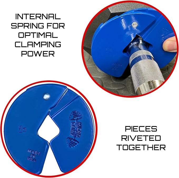 Micro Gainz Dumbbell Fractional 1.25lb Weight Plate, Ideal for Micro Loading, (Choose Color) 4 Piece Fractional Weight Plates, Designed for Dumbbell Training, Made In USA-StrideForce Fitness