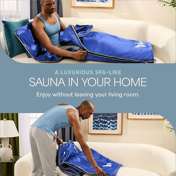 Lifepro BioRemedy Infrared Sauna Blanket – Available in 5 Colors – Portable Far Infrared Home Sauna Bag for Detox, Tension, and Relaxation – Adjustable Temp (86–158°F) & Timer – Includes Detox Wraps-StrideForce Fitness