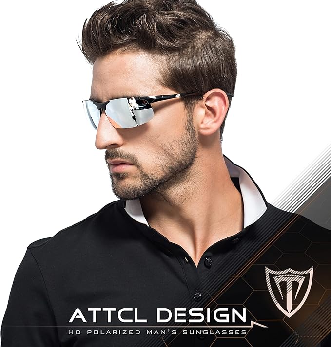 ATTCL Men's Sports Polarized Sunglasses Men for Driving running Fishing Golf - UV Protection Sun glasses Metal Frame-StrideForce Fitness