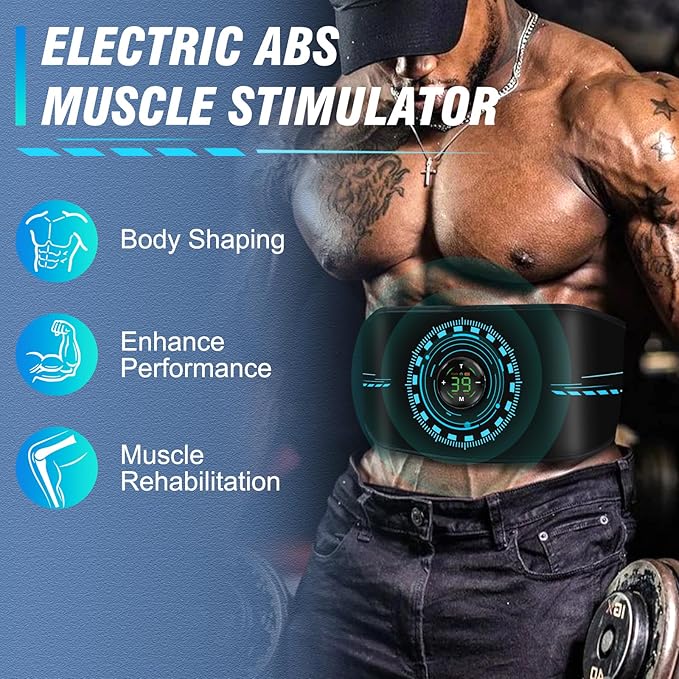 Electronic Muscle Stimulator, Ab Toning Belt Muscle Toner Fitness Training for All Body, Rechargeble for Fitness Strength Training Workout Equipment for Men and Women-StrideForce Fitness