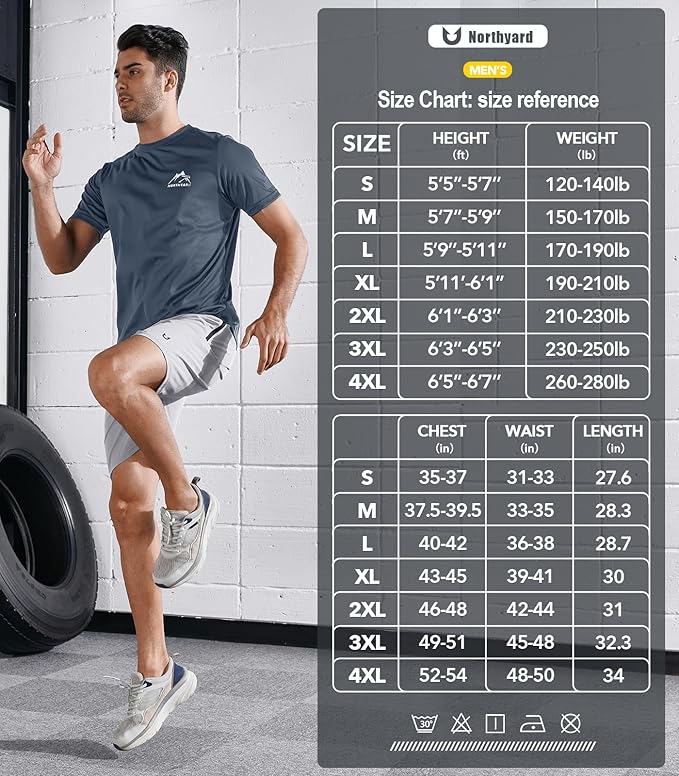 NORTHYARD Men's UPF 50+ Sun Protection Shirts Swim SPF UV Quick Dry Short Sleeve T-Shirts for Athletic Fishing Rash Guard-StrideForce Fitness