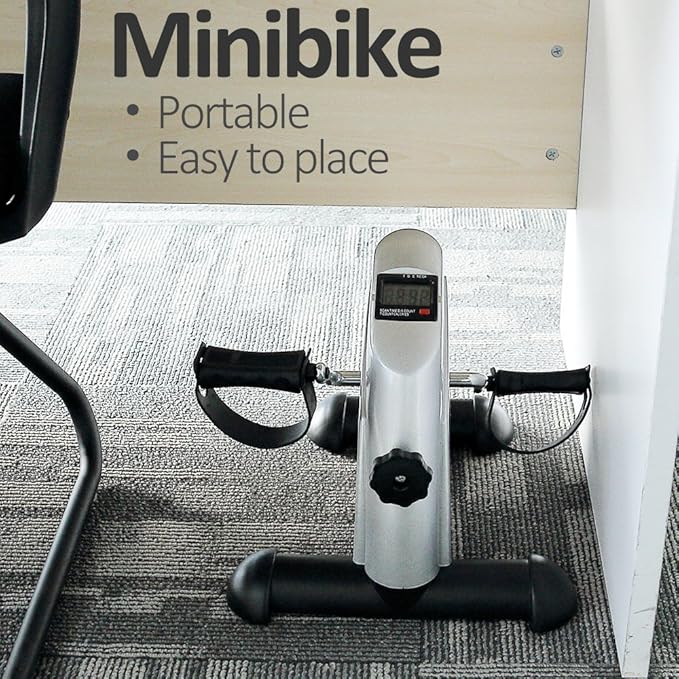 Mini Exercise Bike, himaly Under Desk Bike Pedal Exerciser Portable Foot Cycle Arm & Leg Peddler Machine with LCD Screen Displays-StrideForce Fitness