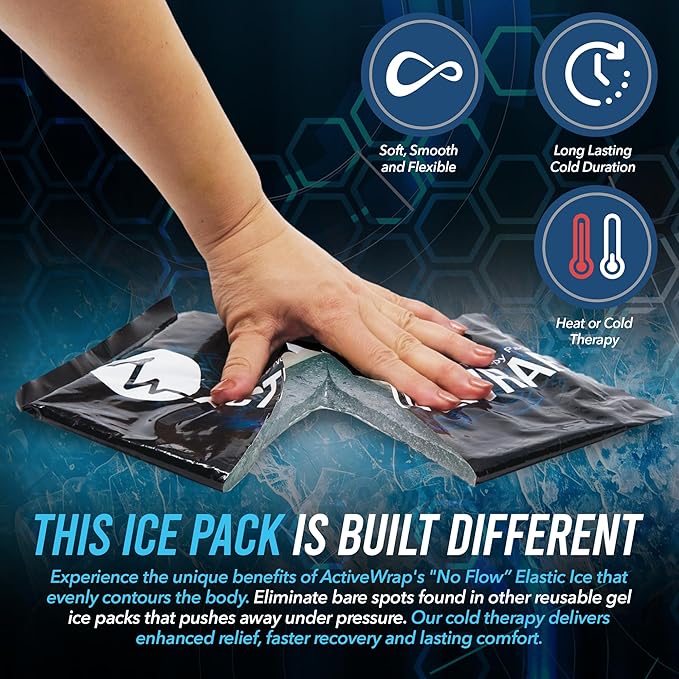 ActiveWrap Shoulder Ice Pack Wrap, With 2 Reusable Heat & Ice Packs for Shoulder Pain Relief, Rotator Cuff Cold Therapy, Adjustable Compression Straps, Post-surgery Must-have, Small/Medium-StrideForce Fitness
