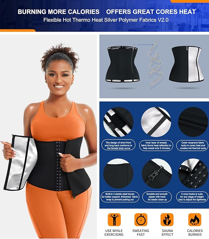 TrainingGirl Waist Trainer for Women Lower Belly Waist Trimmer Corset Tummy Wrap Workout Sweat Belt Band Sports Sauna Suit-StrideForce Fitness