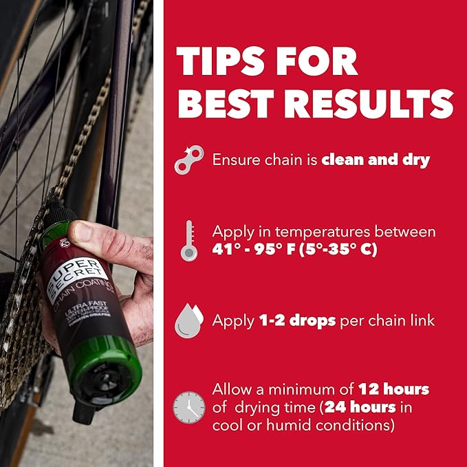 SILCA Super Secret Bike Chain Lube - Liquid Chain Wax to Clean, Smooth & Silence - Ultra Fast Bike Lube - Special Formula for Friction Reduction & Improved Wattage Output in All Weather-StrideForce Fitness