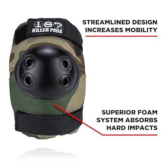 187 Killer Pads Six Pack Pad Set, Elbow Pads, Knee Pads, and Wrist Guards - Ideal for Skateboarding, Roller Skating, and Inline Skating-StrideForce Fitness