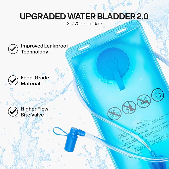 Everfun Hydration Backpack 18L with Water Bladder 2L/3L Hiking Water Backpack Women Men Hydration Pack Insulated Lightweight Day Hydropack with Storage for Hiking, Biking, Running, Festival-StrideForce Fitness