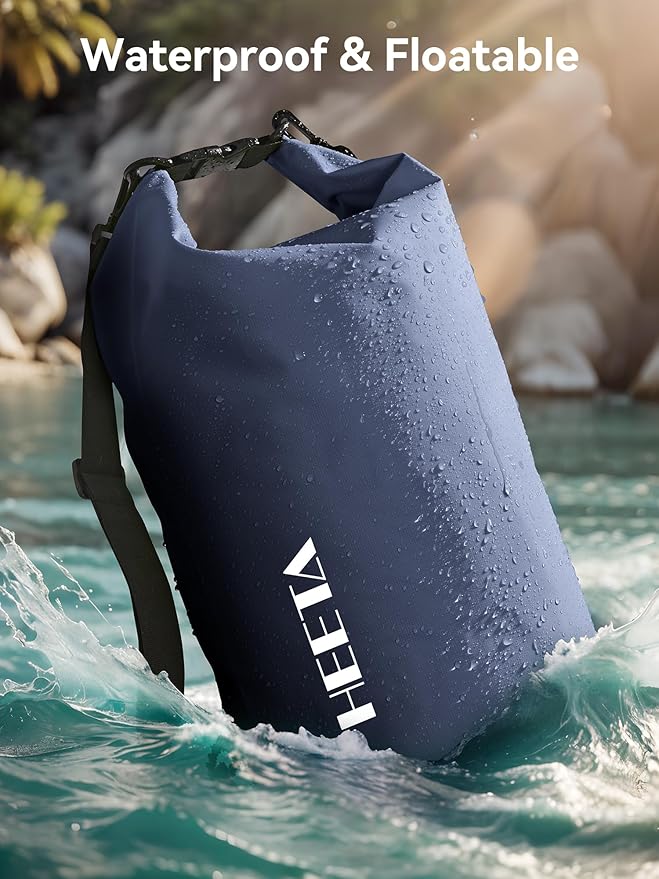 HEETA Waterproof Dry Bag for Women Men(Upgraded Version) 5L/10L/20L/30L/40L Roll Top Lightweight Dry Storage Bag Backpack with Emergency Whistle for Travel, Swimming, Boating, Kayaking, Camping, Beach-StrideForce Fitness