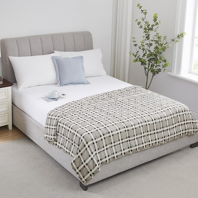 L'AGRATY Weighted Blanket - 60"x80" 17lbs Cooling Breathable Heavy Blanket Microfiber Material with Glass Beads for Adult All-Season Summer Fall Winter Soft Thick Comfort-StrideForce Fitness