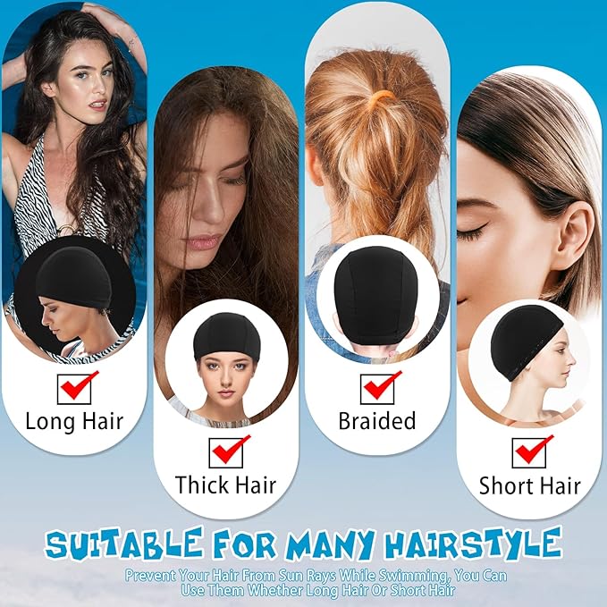 Bonuci 24 Pieces Cloth Elastic Swim Cap Bulk Comfortable Fabric Swimming Hat Elasticity Swimming Pool Cap Lightweight Bathing Caps for Women Men Kids Unisex, Not Waterproof-StrideForce Fitness