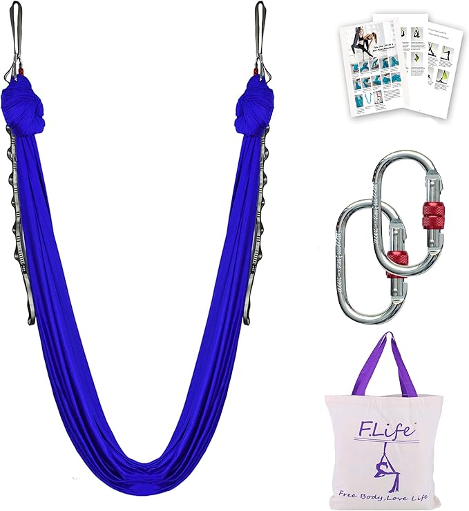 F.Life Aerial Silk Yoga Hammock & Swing for yoga Inversion,Strength training,starter hardware kit-StrideForce Fitness
