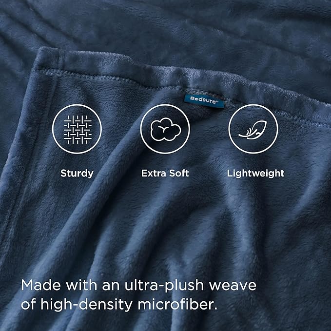 Bedsure Fleece Throw Blanket Mineral Blue - 300GSM Blankets for Couch, Sofa, Bed, Soft Lightweight Plush Cozy Throws for Toddlers, 50x60 inches-StrideForce Fitness