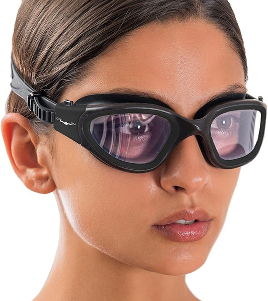 AqtivAqua Swimming Goggles, DX Wide View Swim Goggles for Adult Men Women, Anti Fog No Leaking-StrideForce Fitness