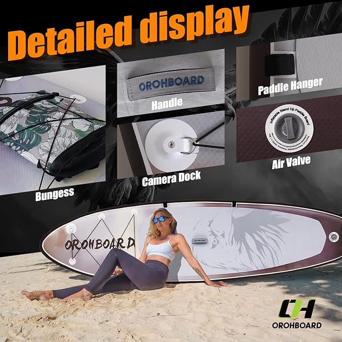 10’6/11’6 Inflatable Stand Up Paddle Board with Premium Paddleboards Accessories, Wide Stable Designed SUP Paddleboard for Adults & Youth.-StrideForce Fitness