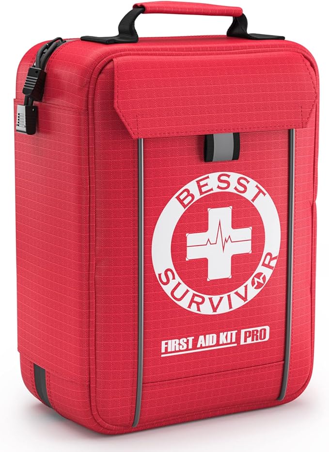 Professional Trauma First Aid Kit - Military-Grade Labelled Compartments & MOLLE System for Workplace, Outdoor, Car, Boat, Hurricane Emergencies 265 Piece Emergency Necessities Kits-StrideForce Fitness